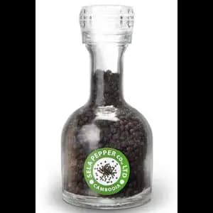 Black Pepper Corn in Glass Bottle Grinder - Sela Pepper