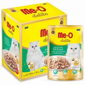 Delite Tuna with Chicken Flake in Jelly Pouch Box - Me-O