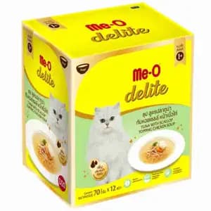 Delite Tuna with Scallop Topping Chicken Soup Pouch Box - Me-O