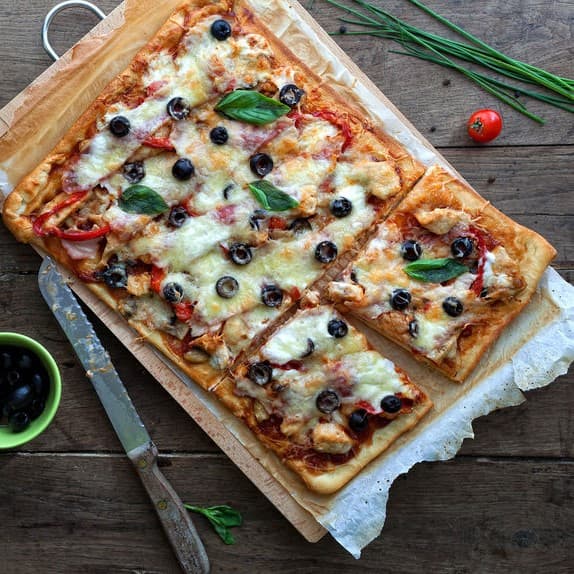 Ham Pizza Sliced
