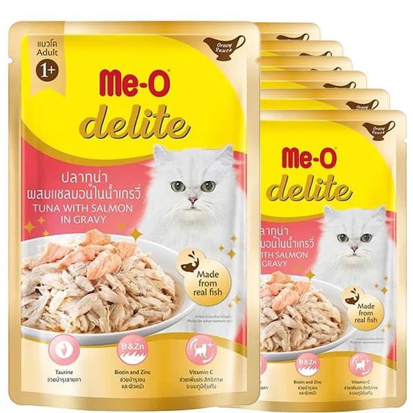 Delite Tuna with Salmon in Gravy Pouch Box