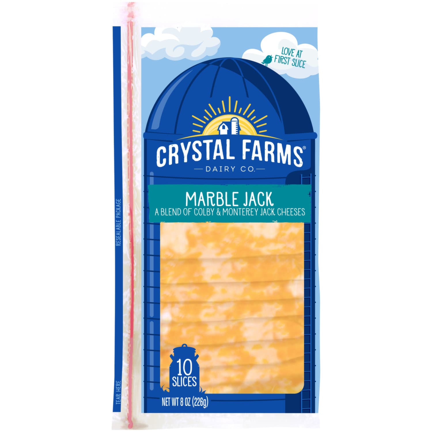 Crystal Farm Marbel Jack Cheese Slices 