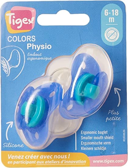 2 Physio Transparent Silicone Soothers Colors size 6-18 Months - Tigex
