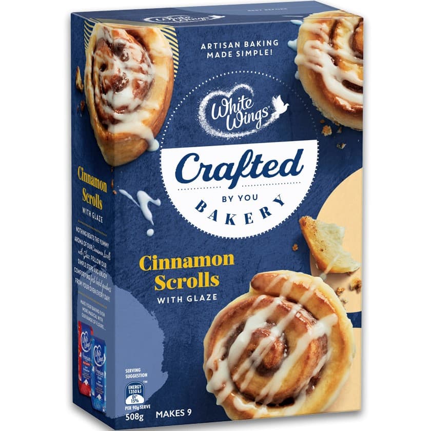 Crafted Cinnamon Scrolls with Glaze - White Wings