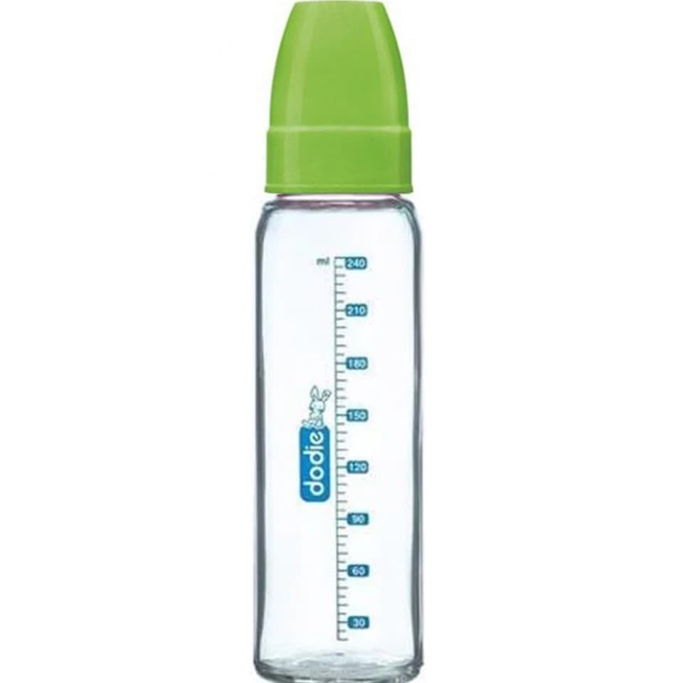 Baby Glass Bottle Green 240ml for 6m+