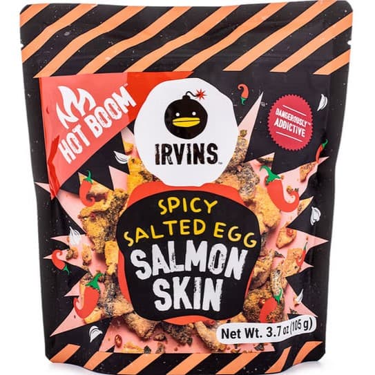Spicy Salted Egg Salmon Skin