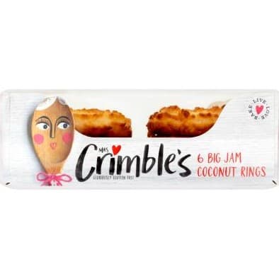 Gluten Free 6 Big Jam Coconut Rings - Mrs Crimble's