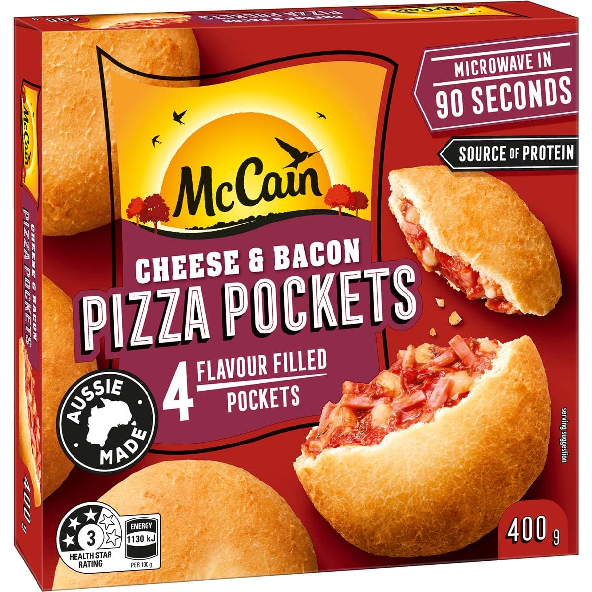 Chesse & Bacon Pizza Pockets - Mccain