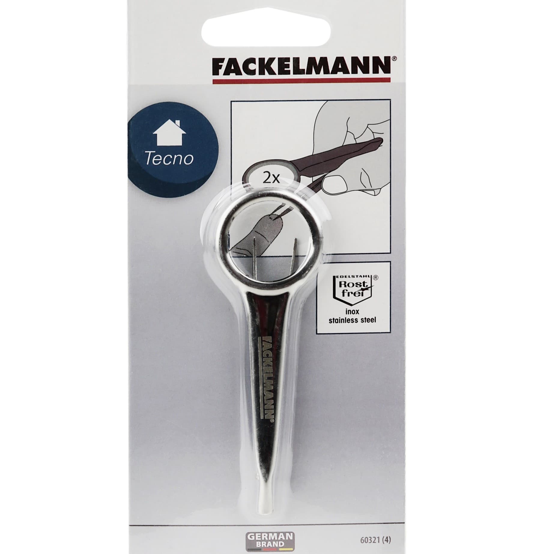 Foldable Stainless Steel Tweezers with Magnifying Glass
