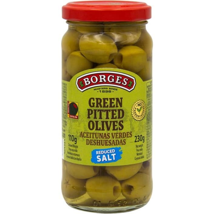 Green Pitted Olives Reduced Salt