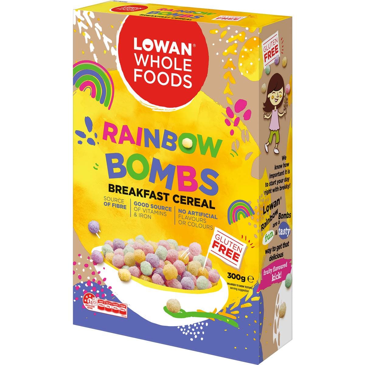 Gluten Free Rainbow Bombs Breakfast Cereal - Lowan Whole Foods