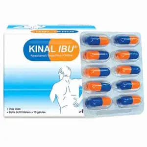 Paracetamol 325mg + Ibuprofen 200mg + Caffeine 30mg Capsules - Kinal Ibu - Ucare Pharmacy