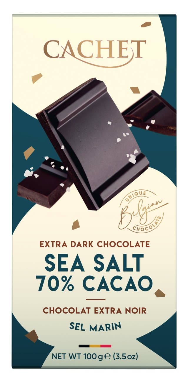 Extra Dark Chocolate Sea Salt 70% Cacao -Cachet