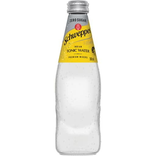 Schweppes Indian Tonic Water Zero Sugar Glass Bottle
