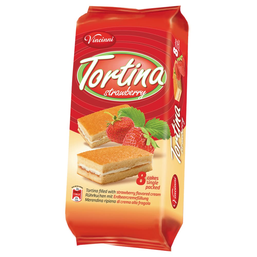 Tortina Filled with Strawberry Flavored - Vincinni