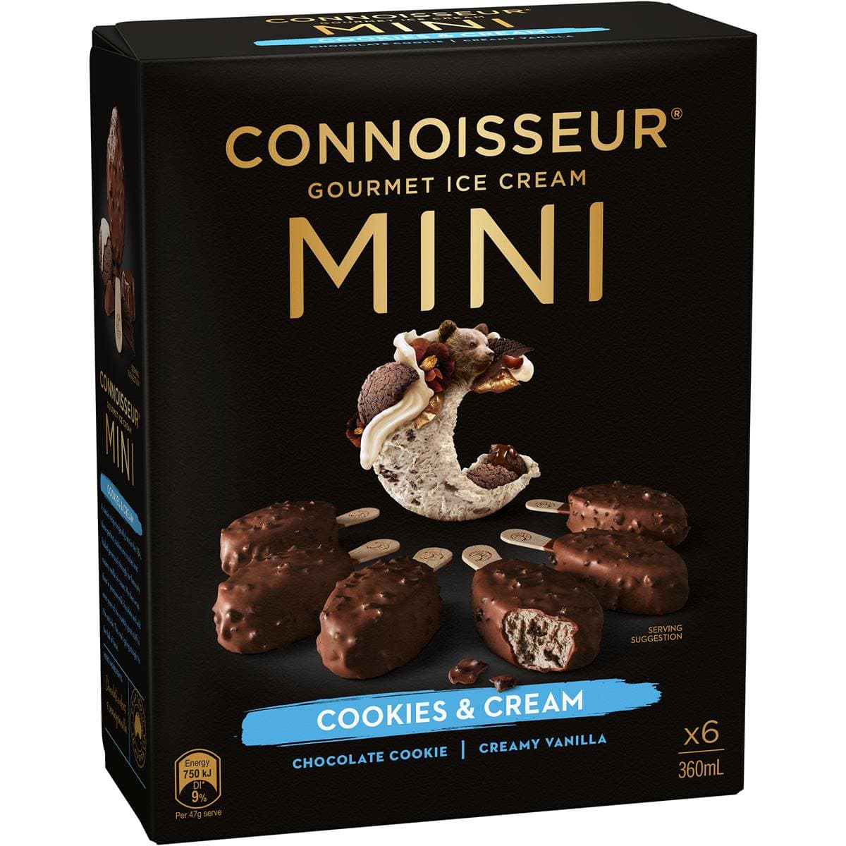 Gourmet Ice Cream Mini Cookie & Cream - Connoisseur 