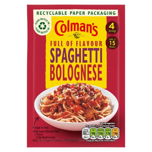 Full Of Flavor Spaghetti Bolognese - Colman's