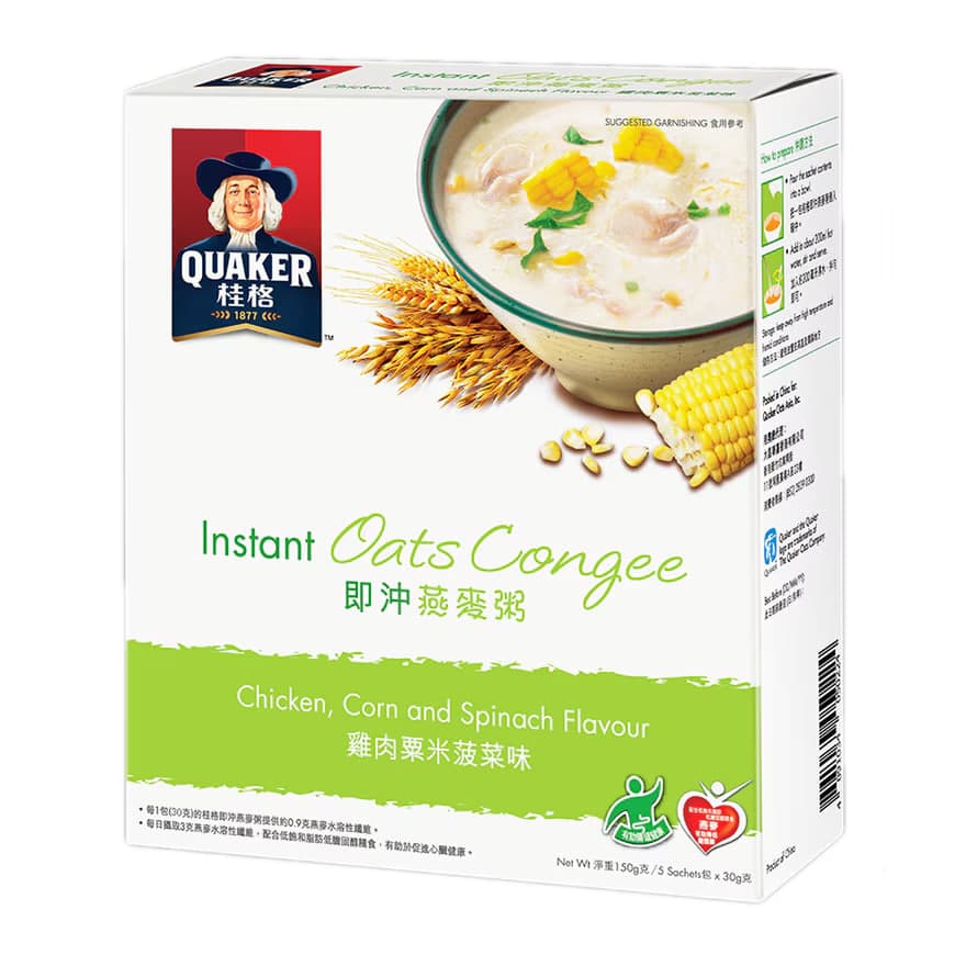 Instant Oat Congee Chicken Corn & Spinach