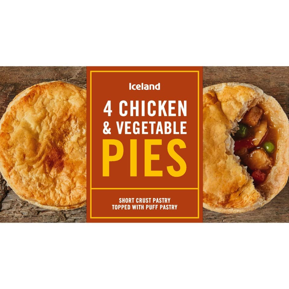 4 Chicken & Vegetable Pies - Iceland