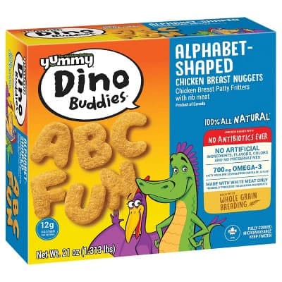 Alphabet Shaped Chicken Breast Nuggets - Yummy Dino Buddies