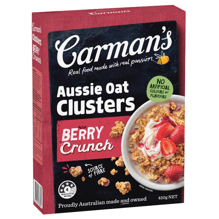 Aussie Oat Clusters Berry Crunch - Carman's