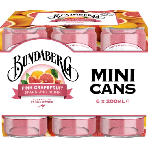 Pink Grapefruit Sparkling Can Pack - Bundaberg