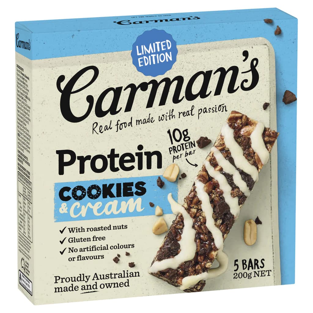 Protein Cookies & Cream Bars - Carman's