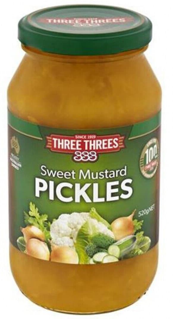 Sweet Mustard Pickles - Three Threes