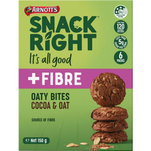 Snack Right Cocoa & Oat Oaty Bite Biscuits - Arnott's