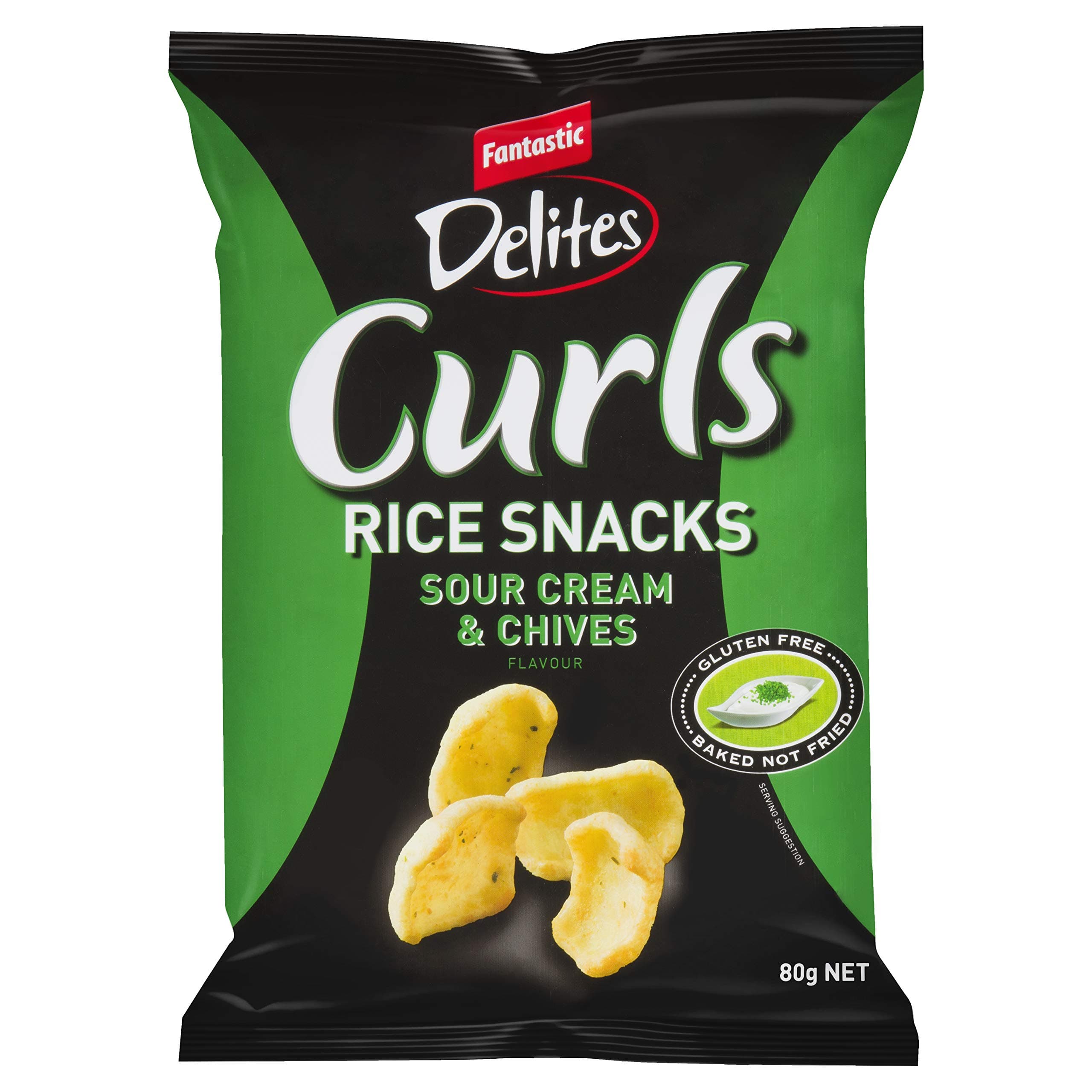 Curls Rice Snacks Sour Cream & Chives Flavor - Delites