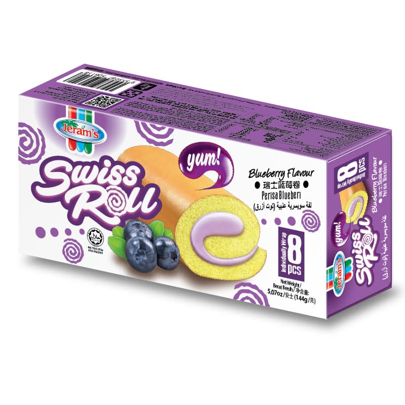Swiss Roll Blueberry Flavor - Jeram's 