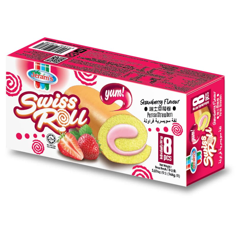 Swiss Roll Strawberry Flavor - Jeram's