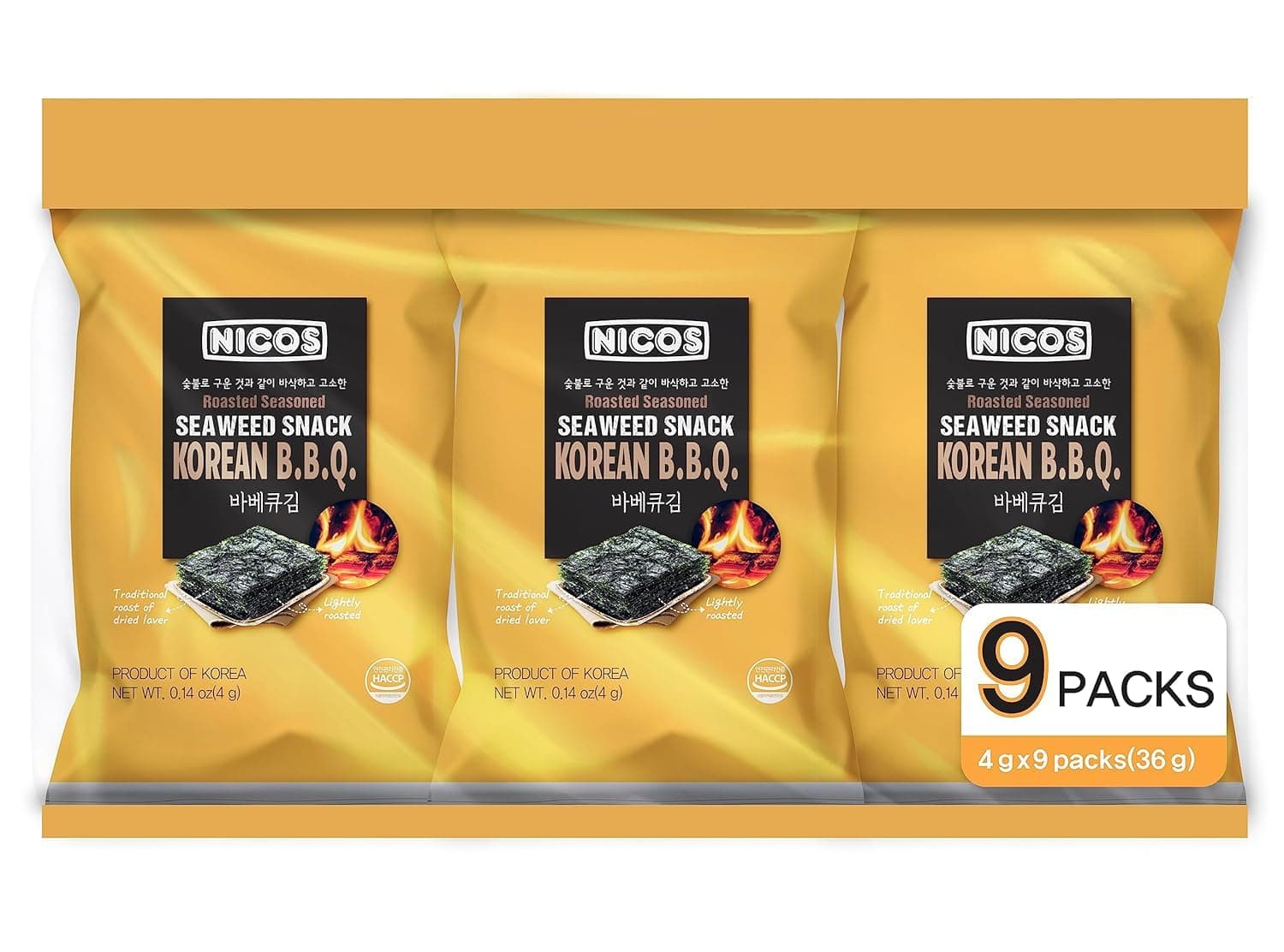 Roasted Seasoned Seaweed Korean BBQ - Nicos