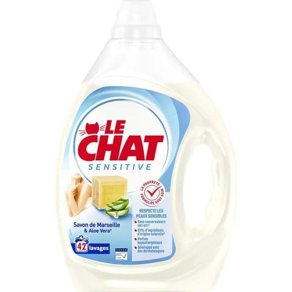 Marseille Soap & Aloe Vera Sensitive Laundry Liquid - Le Chat