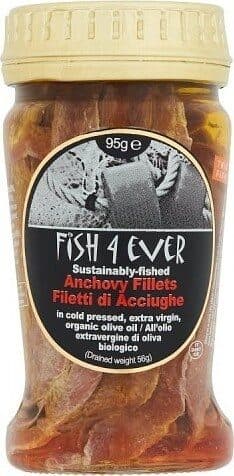 Anchovy Fillet in Cold Passed Extra Virgin Organic Olive Oil - Fish4Ever