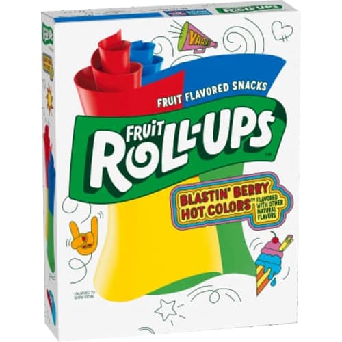 Fruit Roll-Ups Blastin' Berry Hot Colors Flavored Snacks