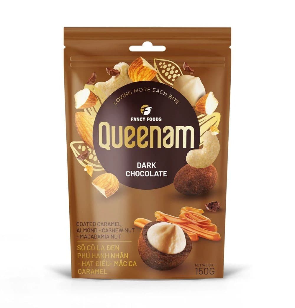Dark Chocolate Coated Caramel Cashew & Macadamia - Queenam