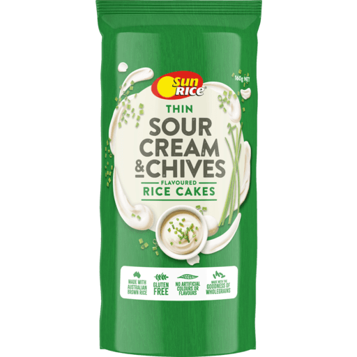 Thin Sour Cream & Chives Rice Cakes Gluten Free - Sunrice