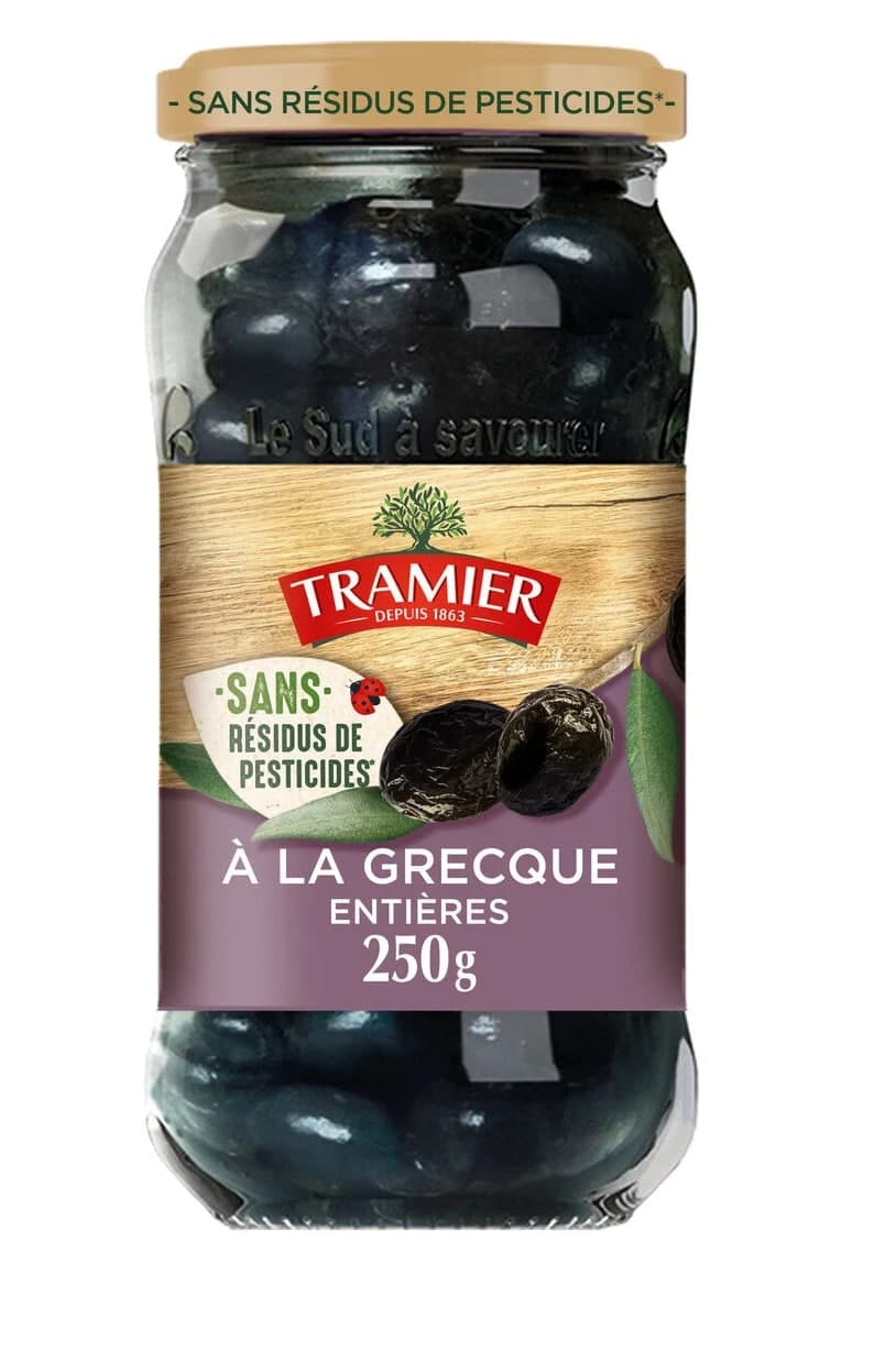 Whole Greek Black Olives - Tramier