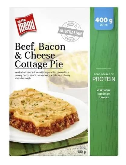 Beef Bacon & Cheese Cottage Pie - OnTheMenu