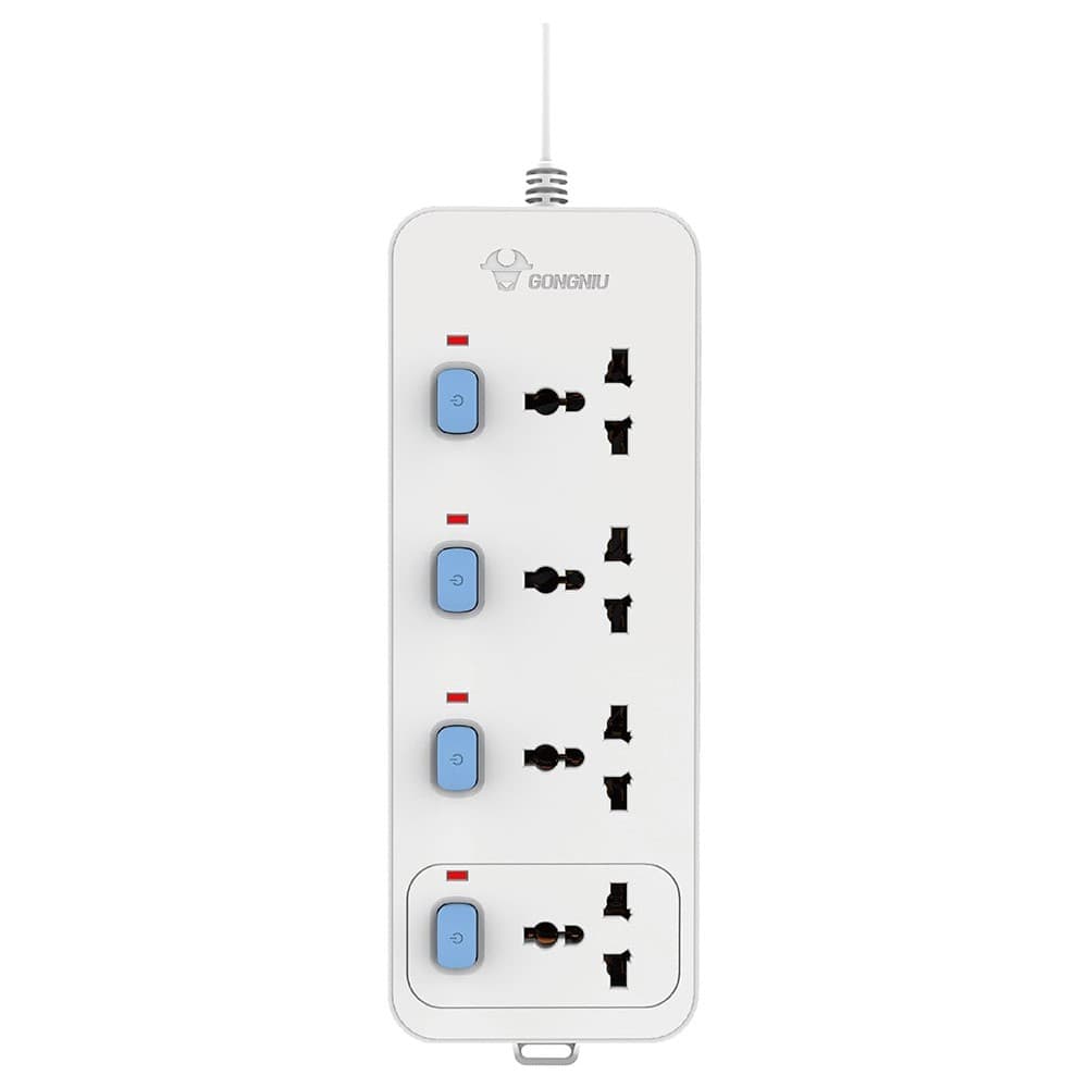 Multi-function Power 5m 4 Sockets 4 Switches 2500W - Gongniu