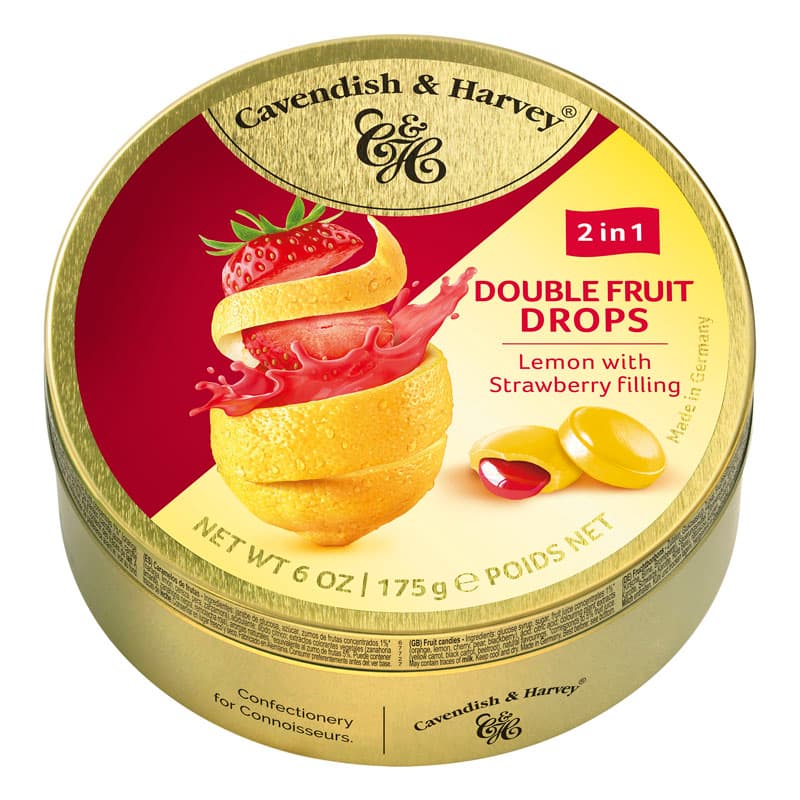 Double Fruits Drops Lemon with Strawberry Filling