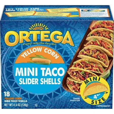 Yellow Corn Mini Taco Slider Shells - Ortega