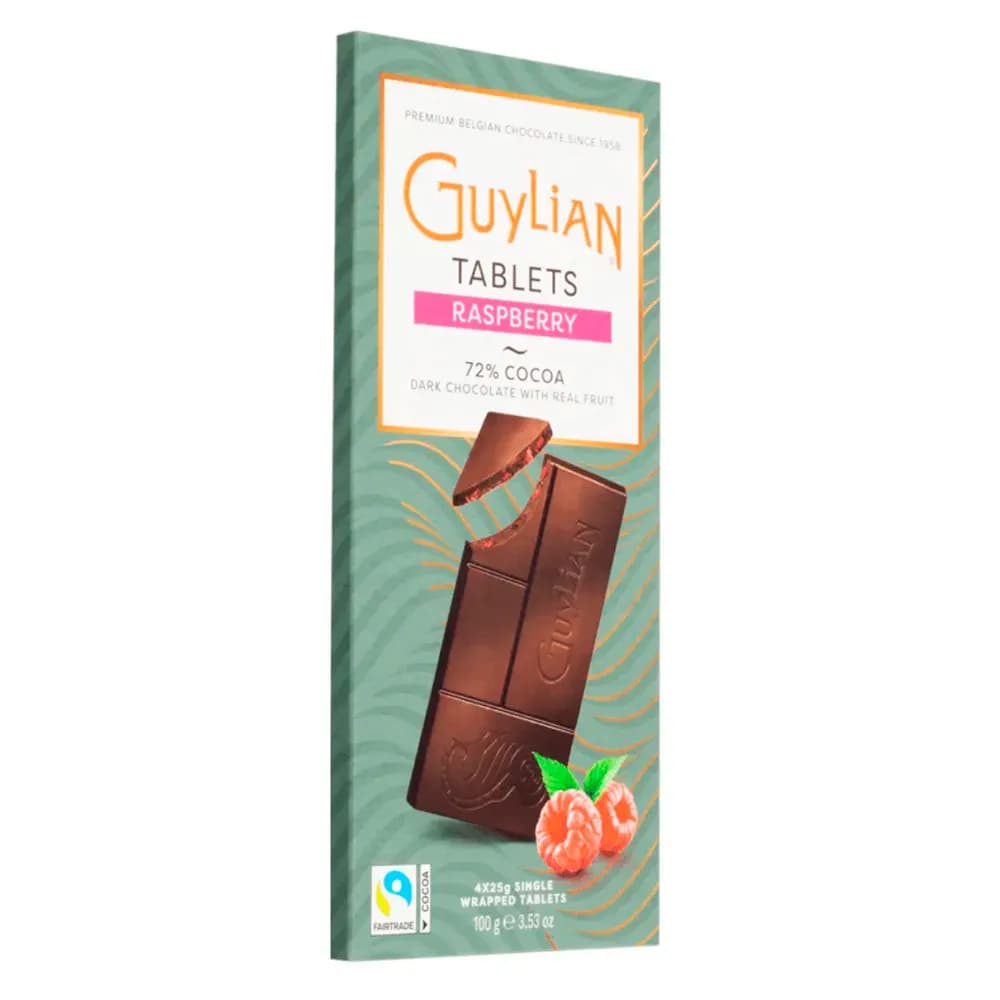Tablets Raspberry 72% Cocoa Dark Chocolate with Real Fruit - Guylian