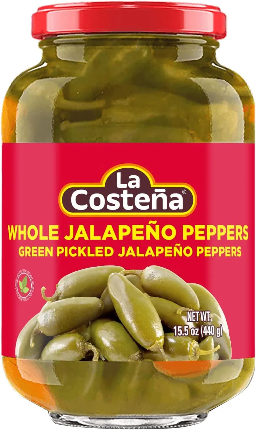Whole Green Pickled Jalapeño Peppers