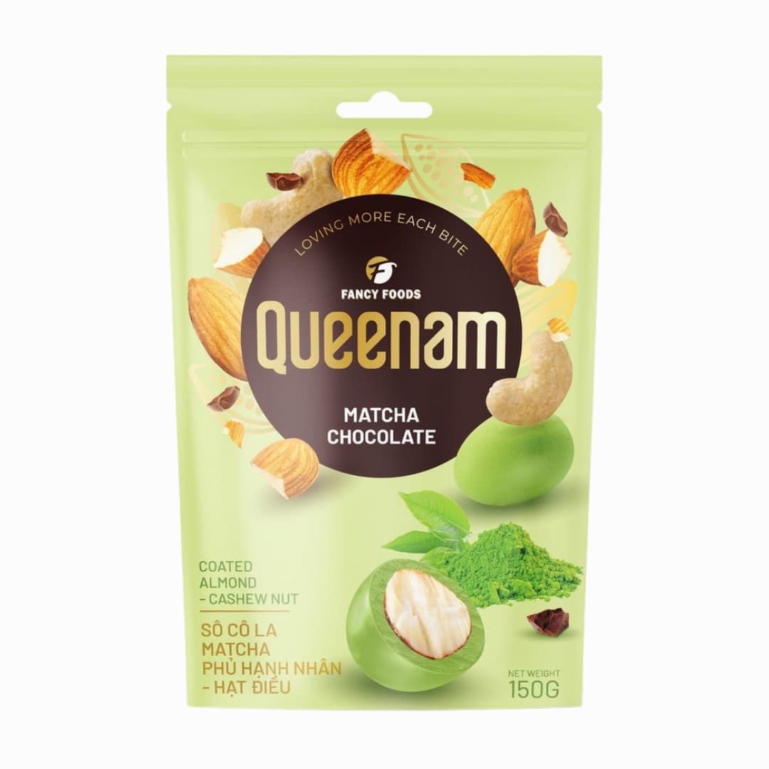 Matcha Chocolate Coated Almond & Cashew - Queenam