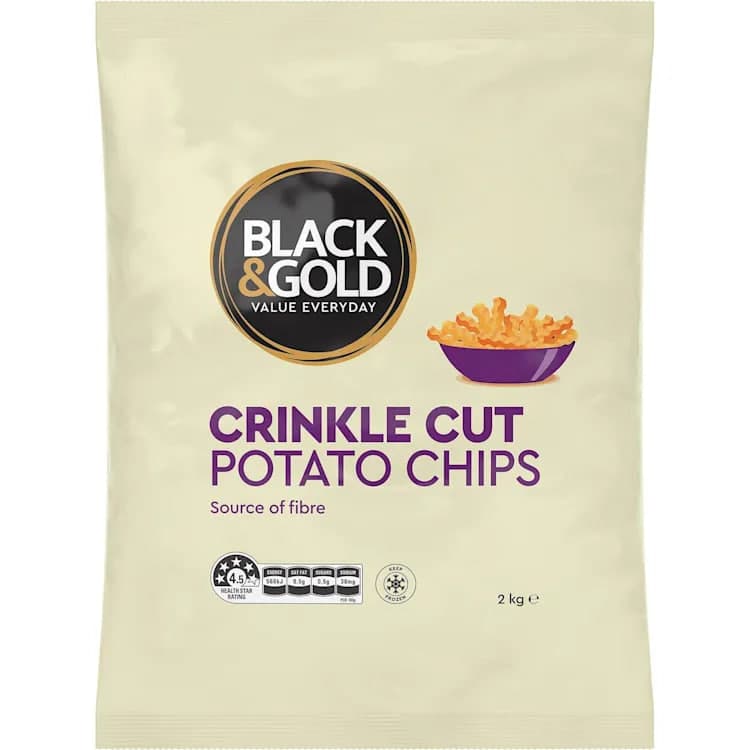 Crinkle Cut Potato Chips - Black & Gold