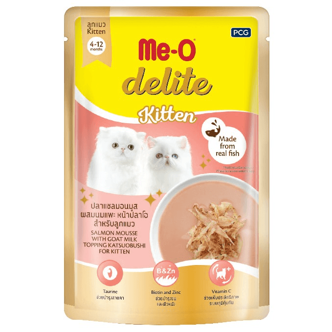 Delite Kitten Salmon Mousse with Goat Milk Topping Katsuobushi Pouch