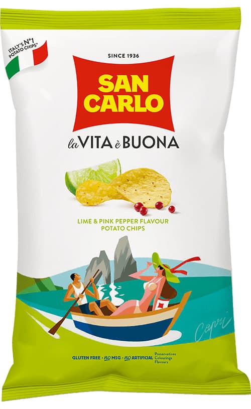Potato Chips Lime & Pink Pepper Flavour