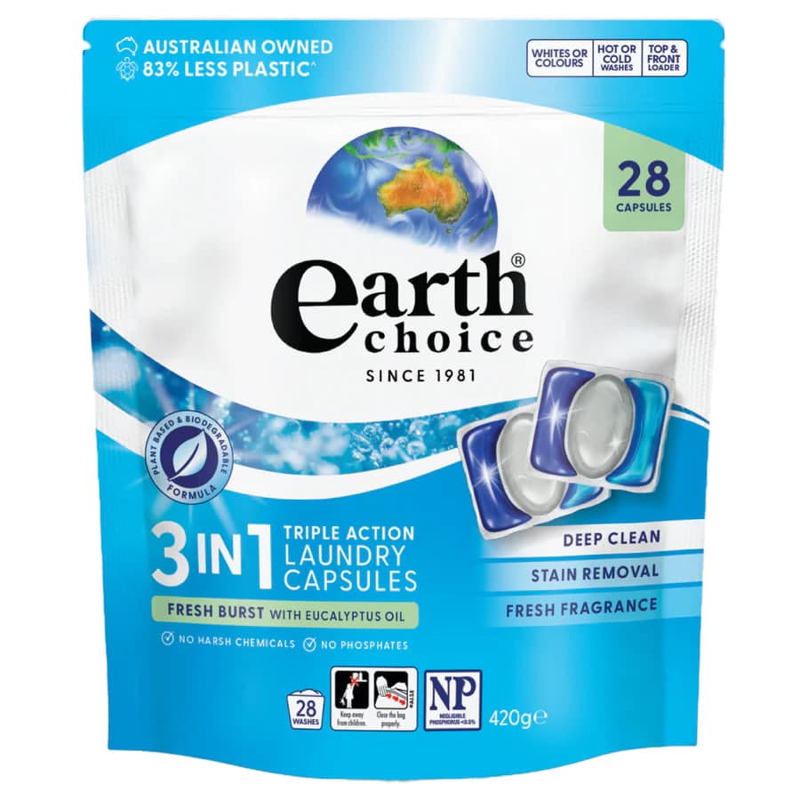 3in1 Triple Action Fresh Burst with Eucalyptus Oil Laundry Capsules 1